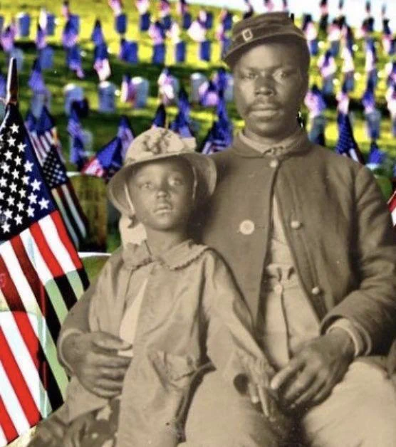Civil War veteran and child