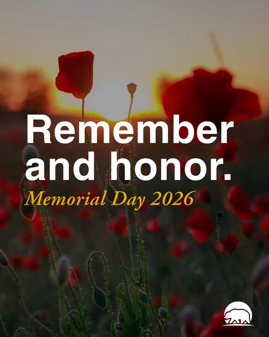 Red poppies in a field at sunset. Text reads: "Remember and honor. Memorial Day 2026.” Features the CalVet logo in bottom right corner. 