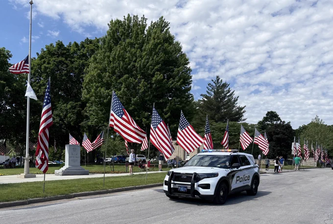 Police car Memorial Day parade