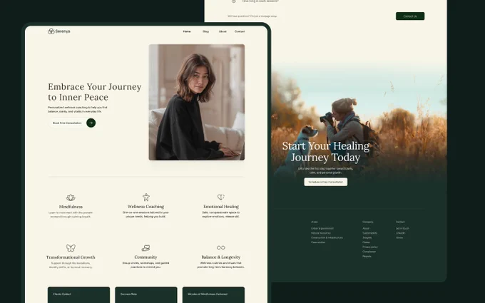 Screenshot of an X/Twitter post announcing that a Framer template crossed $700 in revenue. The attached image shows two preview screens of a calming wellness/therapy-style website template, with soft cream and deep green colors, elegant typography, service cards, and a warm outdoor hero image.