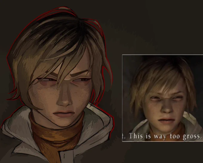 Fanart of the scene where Heather refuses to put her hand in a toilet. She says "this is way too gross"