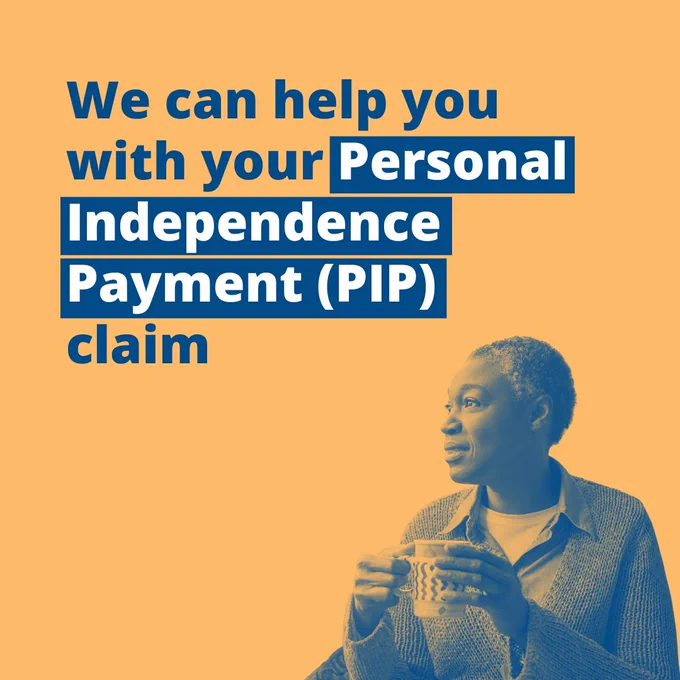 Text reads: "We can help you with your Personal Independence Payment (PIP) claim."