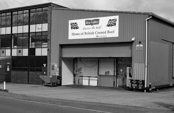 Loading bay Rea Valley factory Minsterley
The loading bay at the Rea valley food factory in Minsterley in Shropshire 
The Rea Valley is best known for its trio of premium quality chilled produce. You can find our products in almost every supermarket in the UK. Our range of meat products, Ox Tongue, Pork Tongue and British Corned Beef.
The firm was established in 1925.
Minsterley is a small town in Shropshire about 10 miles South West of Shrewsbury. 
Photo image Cw 9381 Copyright Colin Wareing 
Cw 9381 Colin Wareing
www.colinandcarolescreations@yahoo.co.uk 
