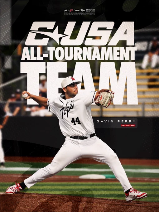 Pitcher Gavin Perry was named to the 2026 CUSA All-Tournament Team