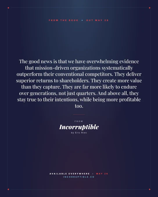Excerpt from Incorruptible by Eric Ries.