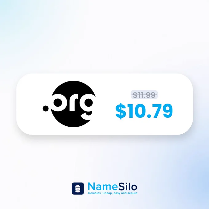 .ORG $10.79 reg and renewal final push card