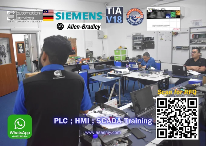 Corporate-Sponsored Case Study

When a corporate client from Labuan's process industry needed practical PLC training, they chose AS Automation Services.

We ran a 10-day dual-brand session covering:

• Siemens S7-1200 with TIA Portal V18
• Allen-Bradley CompactLogix & ControlLogix with RSLogix 5000
• HMI configuration via KTP400, VSFT, and TELLUS
• Sinamics G120 integration
• Analog I/O & troubleshooting

This client operates a world-scale methanol facility — and trusted us to provide job-ready training with zero fluff.

HRDCorp claimable for 2 pax.
Quotation: https://www.asasmy.com/request-quotation.html

Inquiries:  60102443914

#PLCTraining #AutomationMalaysia #SCADATraining #SiemensPLC #AllenBradleyPLC #CompactLogix #ControlLogix #RSLogix5000 #TIA18 #IndustrialAutomation #CorporateTraining #HRDCorpClaimable #EngineeringMY #FunctionBlock #AnalogIO #HandsOnSkills #RealHardwareTraining #HMIProgramming #TrainingProviderMY #KTP400HMI #AutomationEngineer #ProcessAutomation #EngineeringUp