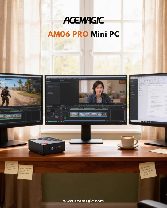Create, innovate, dominate💡🖥️
The ACEMAGIC AM06 Pro Mini PC turns every desk into a hub of inspiration and speed 🚀⚡

#ACEMAGIC #ACEMAGICAM06Pro #MiniPC #ACEMAGICMiniPC #ACEMAGICPC