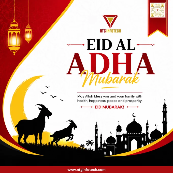 NTG Infotech Eid Al Adha Mubarak festive greeting design