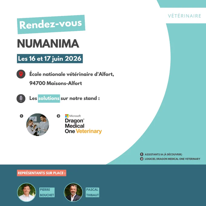 L'équipe Dicma sera présente à l’Agora de l'École Nationale Vétérinaire d'Alfort pour la 6ème édition de NUManima, organisée par Vet IN Tech, aux côtés d'Agria Assurance pour Animaux, CoVet, Dômes Pharma et Royal Canin. 