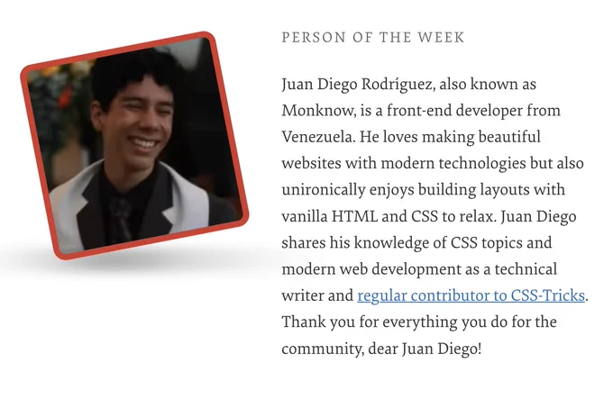 The Person of the Week is Juan Diego Rodríguez.