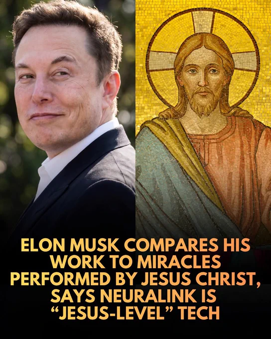 Elon Musk says his company is as impressive as Jesus Christ’s miracles. 

Elon Musk has once again ignited intense public debate by comparing his latest technological ventures to biblical miracles. 

During a recent video address at an event in Israel, the billionaire entrepreneur described the potential of his brain-computer interface company, Neuralink, as achieving "Jesus-level" results. Musk specifically highlighted the company’s goals of restoring mobility to tetraplegics and sight to the blind, suggesting these medical interventions parallel the legendary deeds of religious figures. 

While Neuralink has successfully implanted chips that allow users to control computer cursors with their thoughts, the comparison has drawn sharp criticism from those who believe Musk is inflating his company's current capabilities with messianic rhetoric.

Despite the bold claims, industry experts note that Neuralink's current achievements align closely with existing brain-interface technologies.