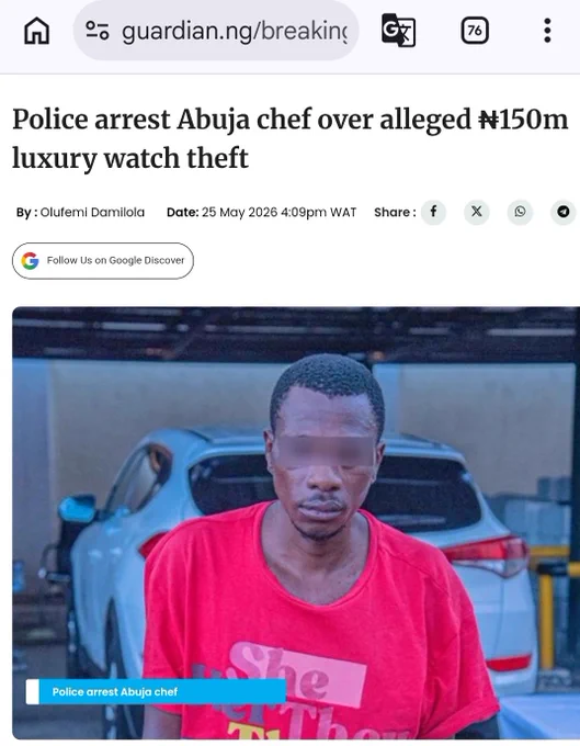 Abuja theft chef John Cosmos Govi