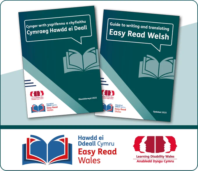 Clawr blaen yn y Gymraeg a'r Saesneg o Cyngor wrth ysgrifennu a chyfiethu Cymraeg Hawdd ei Deall