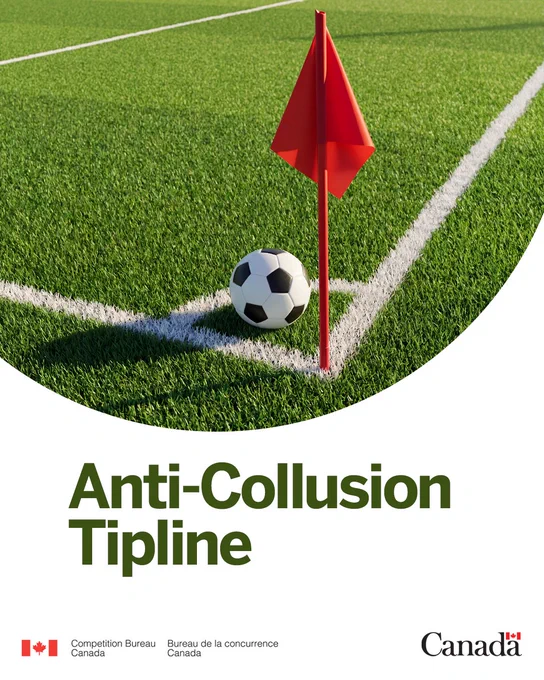 A corner view of a soccer field with a soccer ball next to a red corner flag.