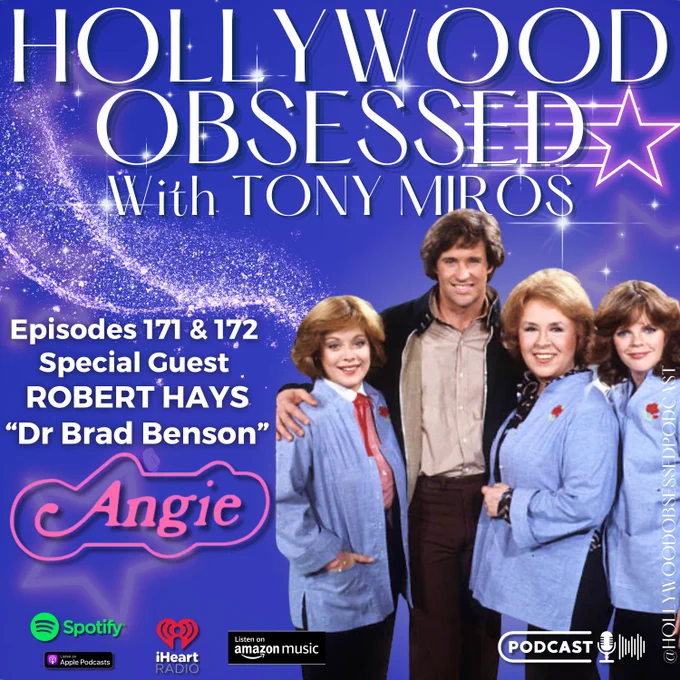 HELLO FRIENDS! Looking for something fun, fascinating, and completely binge-worthy to kick off your week?  Listen to my fascinating new interview with legendary TV and movie star Robert Hays on Hollywood Obsessed Podcast Episodes 171 & 172! These two episodes are packed with nostalgia, laughter, incredible Hollywood stories, and nonstop entertainment from beginning to end. 

During our two-part conversation, Robert Hays reflects on his television career with unforgettable stories from "Laverne & Shirley," "Wonder Woman," and his hit sitcom "Angie." He shares hilarious behind-the-scenes memories of his close friendship with Angie co-star Donna Pescow and takes listeners inside the making of the comedy classic “Airplane!” — including the wild experience of filming the movie during breaks from “Angie.” 

Warm, funny, nostalgic, and absolutely captivating — trust me, you’re going to LOVE this conversation.

LISTEN NOW! Episodes 171 & 172