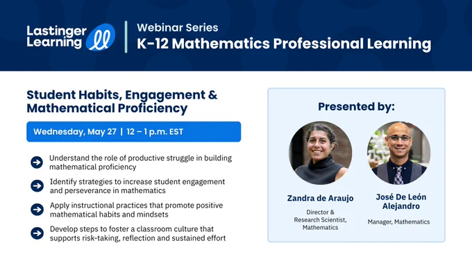 Webinar graphic for Student Habits, Engagement & Mathematical Proficiency.