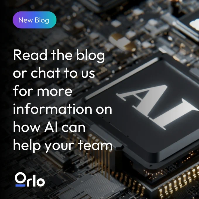 Image promoting AI information: 'Read the blog or chat to us for more information on how AI can help your team'.