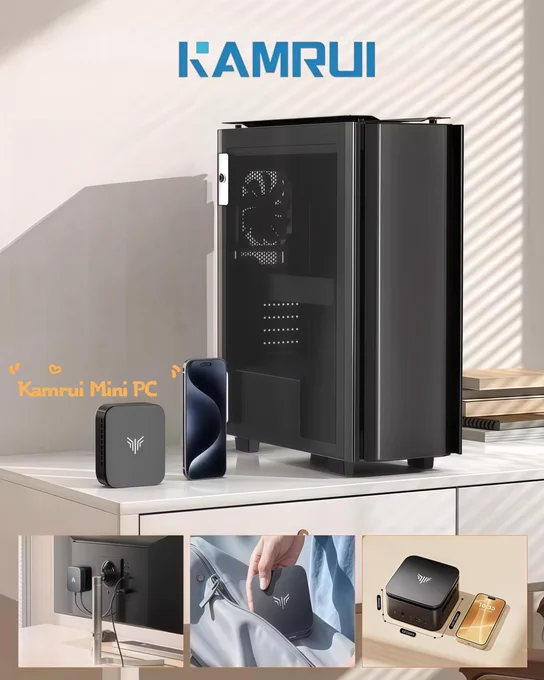Big desktop power, pocket-sized. 🚀
The KAMRUI G1 with AMD Ryzen™ 9 8945HS is smaller than a smartphone, but faster than most full-sized towers.

Grab yours with code KAMRUIFAN3:
https://store.kamrui.com/products/kamrui-g1-8945hs

#KAMRUI #MiniPC #Tech