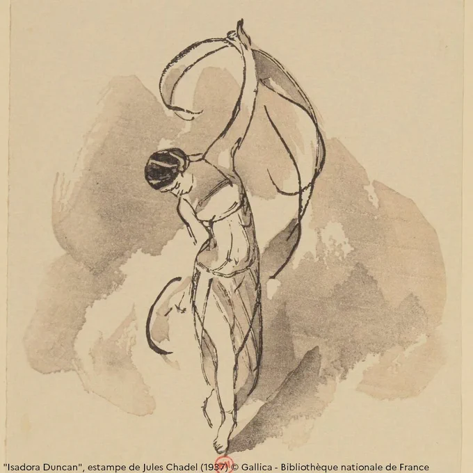 "Isadora Duncan", estampe de Jules Chadel (1937) © Gallica - Bibliothèque nationale de France
