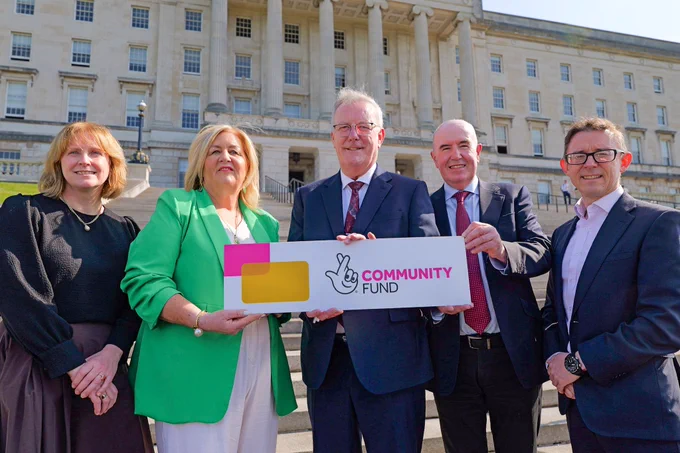 1Pictured are L-R Fionnuala Walsh, Head of Funding UK Portfolio, The National Lottery Community Fund, Jacinta Linden, Co-Director of Together for Families, Health Minister Mike Nesbitt, Paul Sweeney, Chair of the Northern Ireland Committee, The National Lottery Community Fund and Peter Toogood, Deputy Secretary, Social Care and Public Health Policy Group.