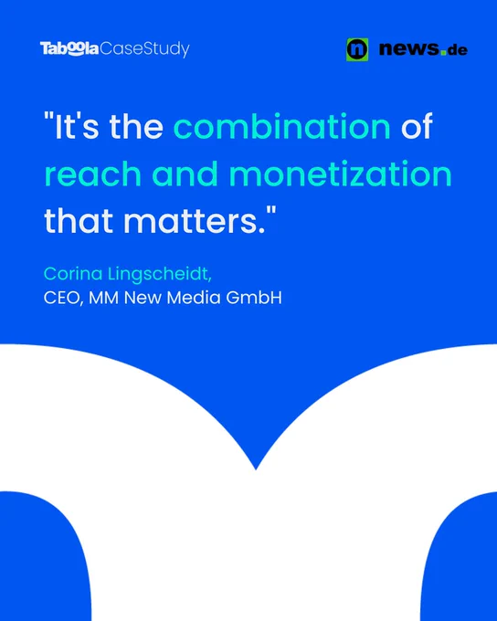 "It's the combination of reach and monetization that matters." Corina Lingscheidt, CEO, MM New Media GmbH 