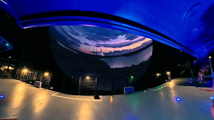 A NASA Space Launch System rocket (SLS) is seen ready to liftoff as the seats inside the Soarin' Across America theater begin to rise at Walt Disney World Resort's EPCOT. (Attractions Magazine)