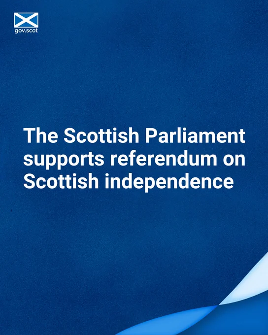 The Scottish Parliament supports referendum on Scottish independence 