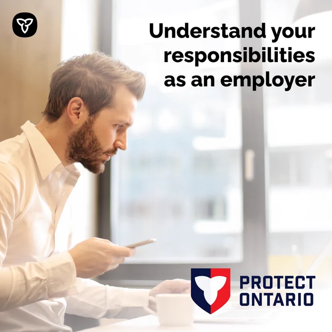 A person attending the Employment Standards Act webinar on their computer
