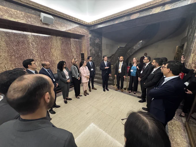 Delegates with LA State Senator Jeremy Stine at State Capitol
