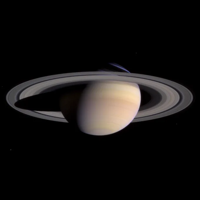 Saturn and its rings completely fill the field of view of Cassini's narrow angle camera in this natural color image taken on March 27, 2004. This was the last single 'eyeful' of Saturn and its rings achievable with the narrow angle camera on approach to the planet. Credit: NASA/JPL/Space Science Institute