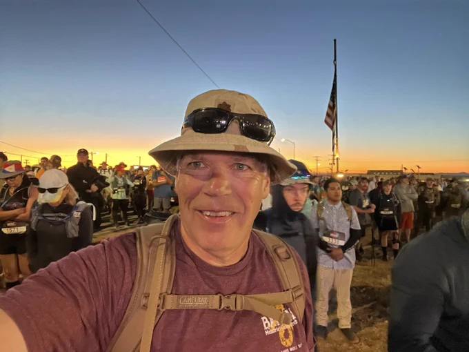 Todd Liebman at the Bataan Memorial Death March, White Sands, New Mexico, March 2026