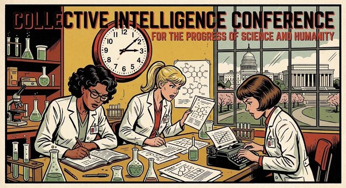 women working round the clock on the collective intelligence conference
