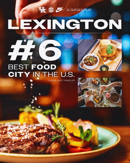 Lexington was named the No. 6 best food city in the U.S.