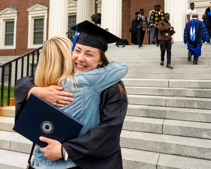 Two people hugging