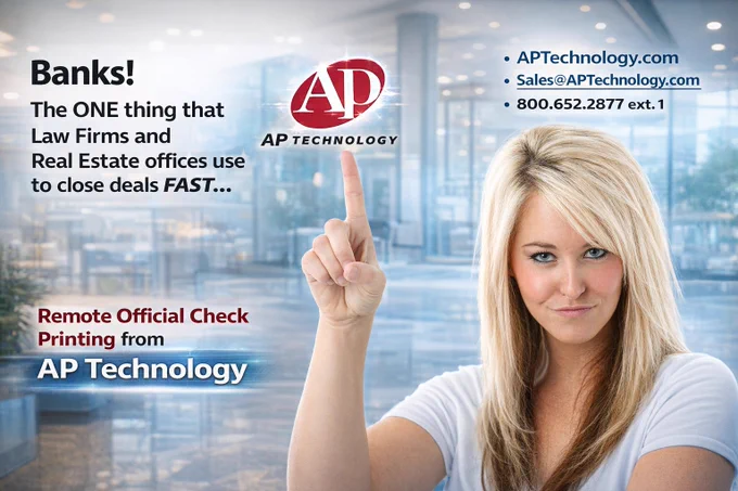 Banks! Remote Official Check Printing means faster closes and fewer trips to the #bank for #law firms and #RealEstate customers. Automated workflows and #Check issuance from #APTechnology. #Secure32 replacement, too. https://www.aptechnology.com