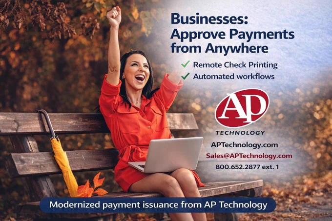 Automated #business payment solutions from #APTechnology. Remote Official Check Printing. Multi-payment types and Payee Deposit Choice. Configurable workflows. Faster payments without manual processes. Get a demo here: https://www.aptechnology.com