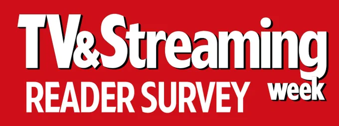 On a red box there is a white TV&Streaming Week logo with Reader Survey underneath it.