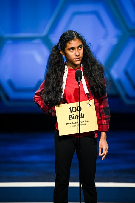 Photo of Bindi Ray on stage this morning.