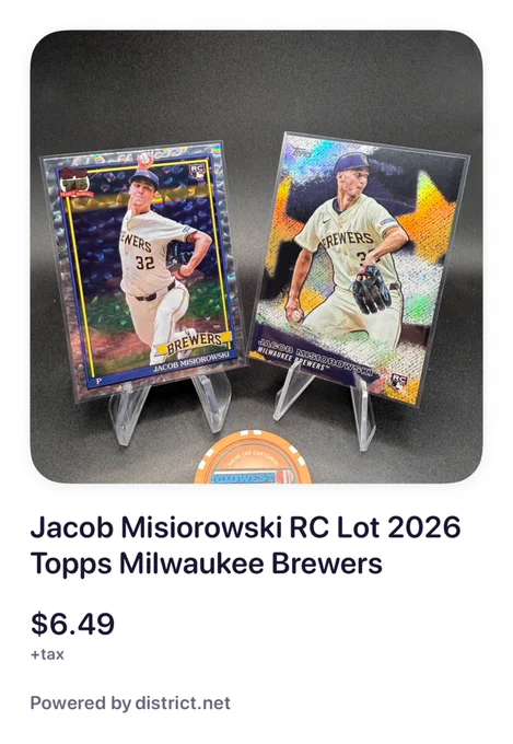 Jacob Misiorowski RC Lot in MBB marketplace