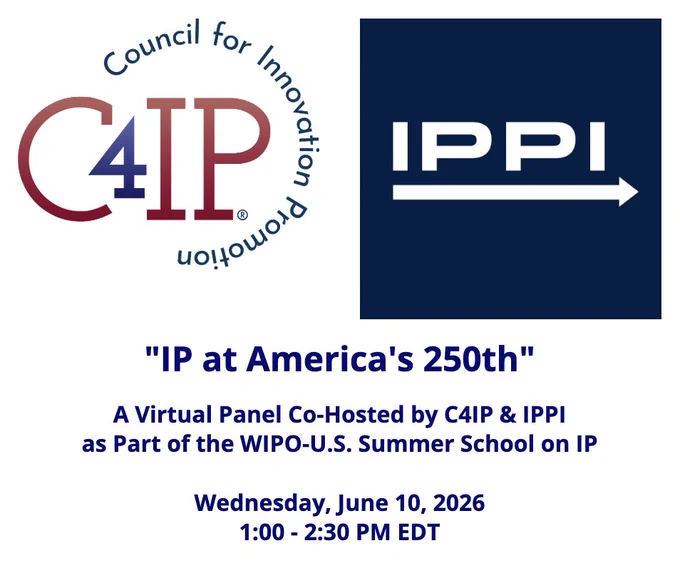 C4IP and IPPI logos. Event details in text of post