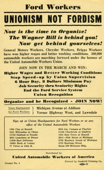 Copy of the leaflet distributed by the UAW at the Ford Rouge Plant in Dearborn, Michigan, during the Battle of the Overpass on May 26, 1937. 

📸 @ReutherLibrary 