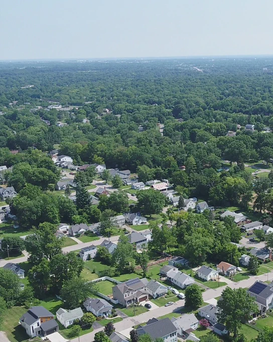 aerial of homes