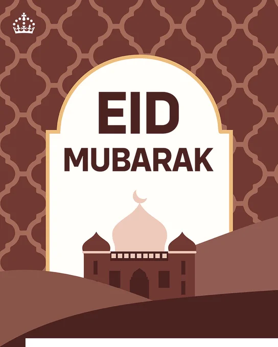Graphic with text that reads: Eid Mubarak.