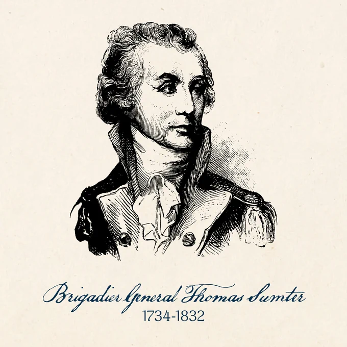 Illustration of Brigadier General Thomas Sumter 
1734-1832 