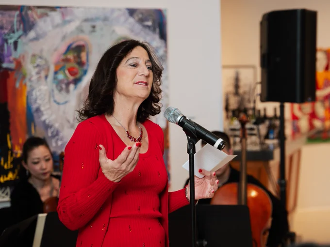 Me providing my welcoming remarks at the 2026 Staller Center Gala.