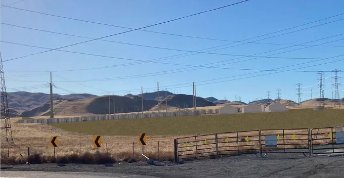 A rendering of the Potentia-Viridia Battery Energy Storage System project approved by the CEC. 