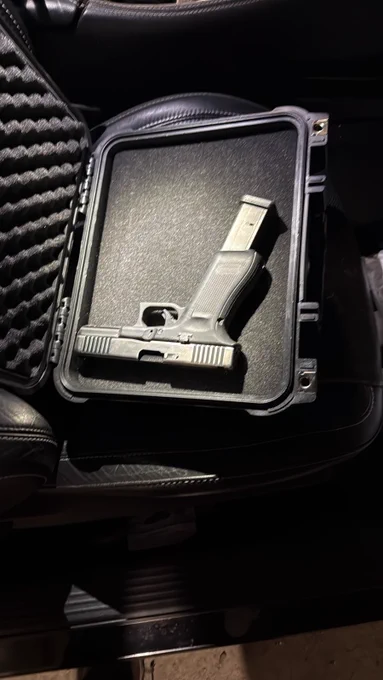 An unidentified weapon seized during multiple search warrants with the FBI's Milwaukee Area Safe Streets Task Force and Milwaukee County Sheriff's Office.