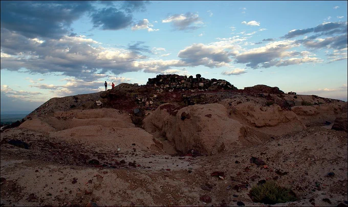 Stone fortress atop a hill.