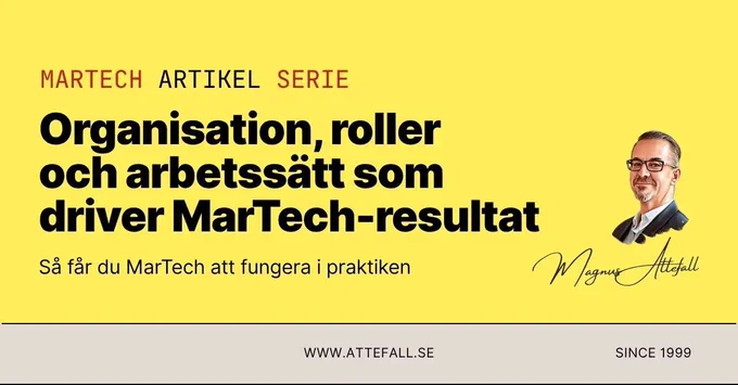 Visualisering av hur samarbete mellan marknad, IT, data och verksamhet påverkar möjligheten att skapa affärsvärde genom MarTech.